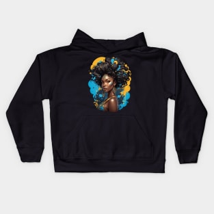 Black Woman Hip Hop splash art retro design Kids Hoodie